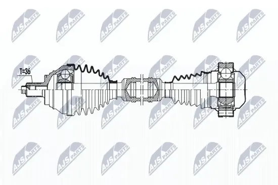Antriebswelle Vorderachse rechts NTY NPW-VW-193 Bild Antriebswelle Vorderachse rechts NTY NPW-VW-193