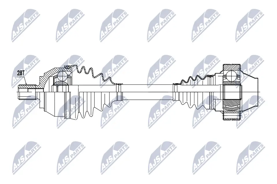 Antriebswelle Vorderachse links Vorderachse rechts NTY NPW-VW-219