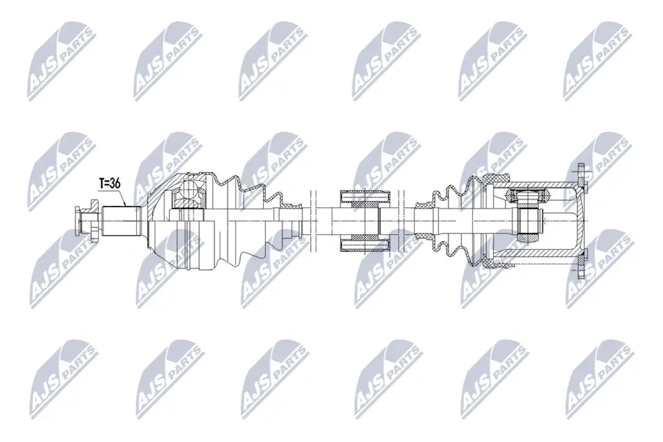 Antriebswelle Vorderachse rechts NTY NPW-VW-225