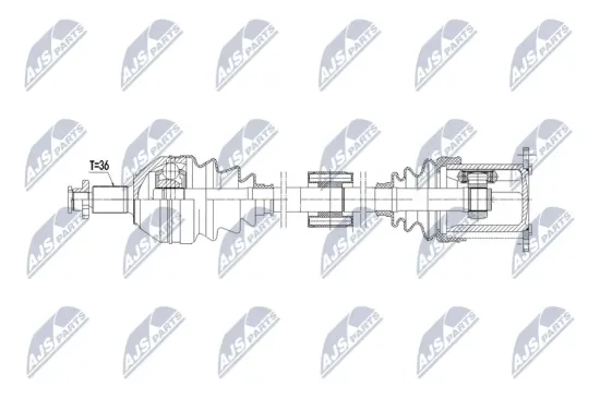 Antriebswelle Vorderachse rechts NTY NPW-VW-225 Bild Antriebswelle Vorderachse rechts NTY NPW-VW-225