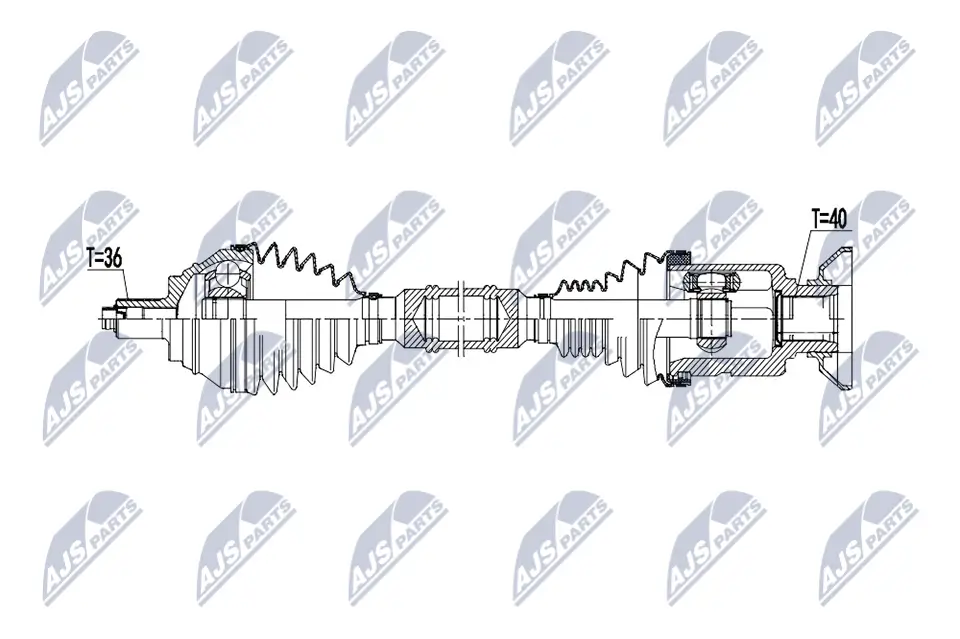 Antriebswelle Vorderachse rechts NTY NPW-VW-235