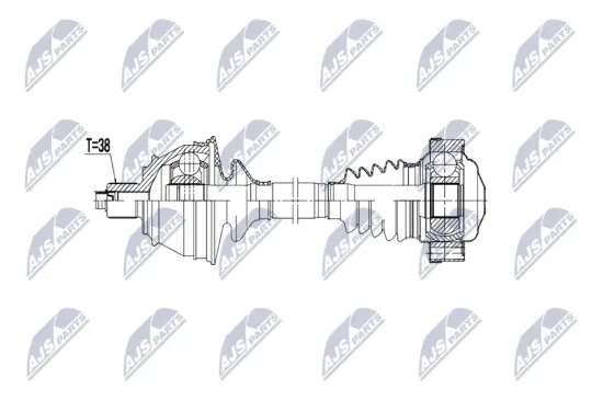 Antriebswelle Hinterachse links Hinterachse rechts NTY NPW-VW-239 Bild Antriebswelle Hinterachse links Hinterachse rechts NTY NPW-VW-239