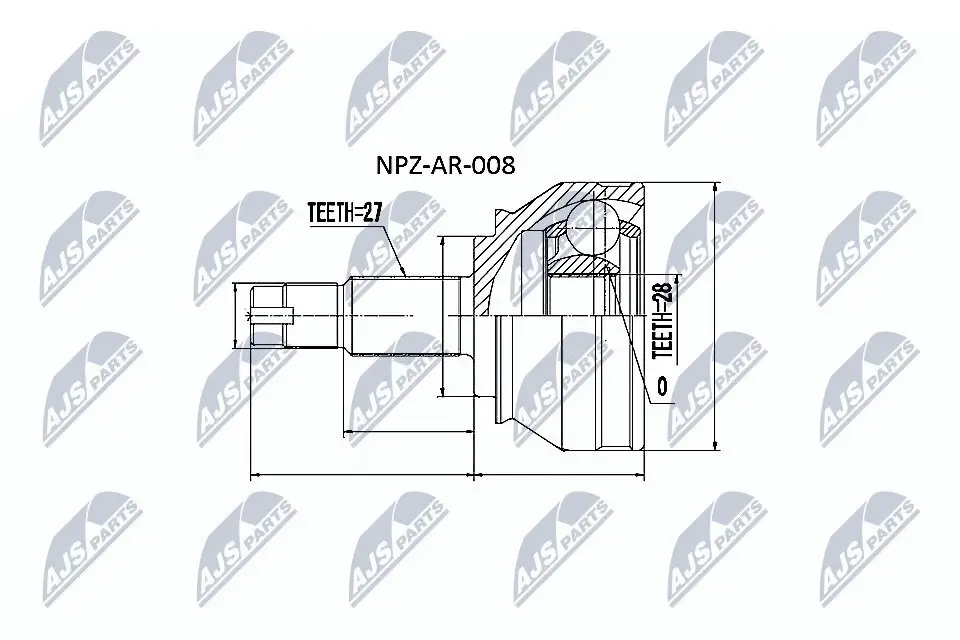 Gelenksatz, Antriebswelle radseitig NTY NPZ-AR-008