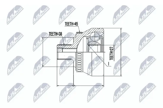 Gelenksatz, Antriebswelle Vorderachse links Vorderachse rechts NTY NPZ-AU-009 Bild Gelenksatz, Antriebswelle Vorderachse links Vorderachse rechts NTY NPZ-AU-009