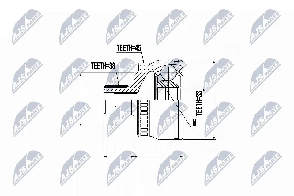 Gelenksatz, Antriebswelle radseitig NTY NPZ-AU-046