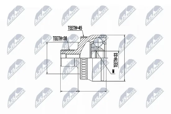 Gelenksatz, Antriebswelle radseitig NTY NPZ-AU-046 Bild Gelenksatz, Antriebswelle radseitig NTY NPZ-AU-046