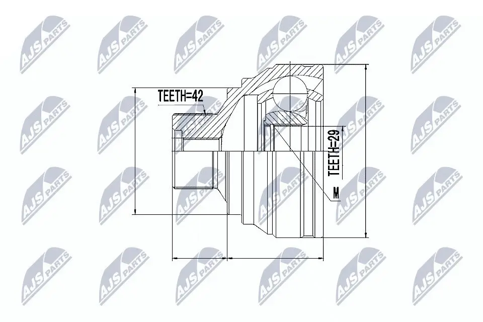 Gelenksatz, Antriebswelle Vorderachse links Vorderachse rechts NTY NPZ-AU-053