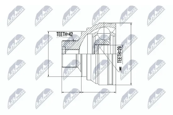 Gelenksatz, Antriebswelle Vorderachse links Vorderachse rechts NTY NPZ-AU-053 Bild Gelenksatz, Antriebswelle Vorderachse links Vorderachse rechts NTY NPZ-AU-053