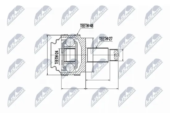 Gelenksatz, Antriebswelle radseitig Hinterachse NTY NPZ-BM-007 Bild Gelenksatz, Antriebswelle radseitig Hinterachse NTY NPZ-BM-007
