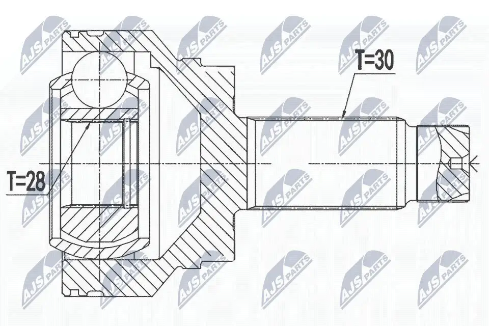 Gelenksatz, Antriebswelle Hinterachse radseitig Hinterachse links Hinterachse rechts NTY NPZ-BM-015