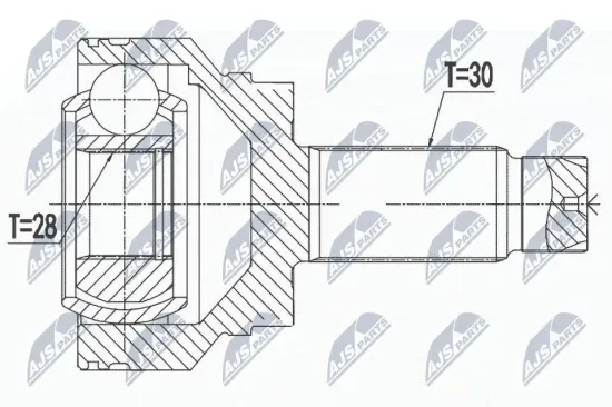 Gelenksatz, Antriebswelle Hinterachse radseitig Hinterachse links Hinterachse rechts NTY NPZ-BM-015 Bild Gelenksatz, Antriebswelle Hinterachse radseitig Hinterachse links Hinterachse rechts NTY NPZ-BM-015