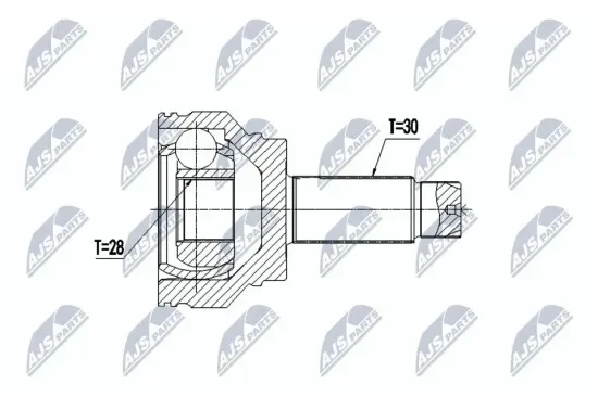 Gelenksatz, Antriebswelle Hinterachse links Hinterachse rechts NTY NPZ-BM-016 Bild Gelenksatz, Antriebswelle Hinterachse links Hinterachse rechts NTY NPZ-BM-016