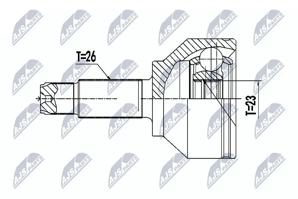 Gelenksatz, Antriebswelle Vorderachse NTY NPZ-BM-023