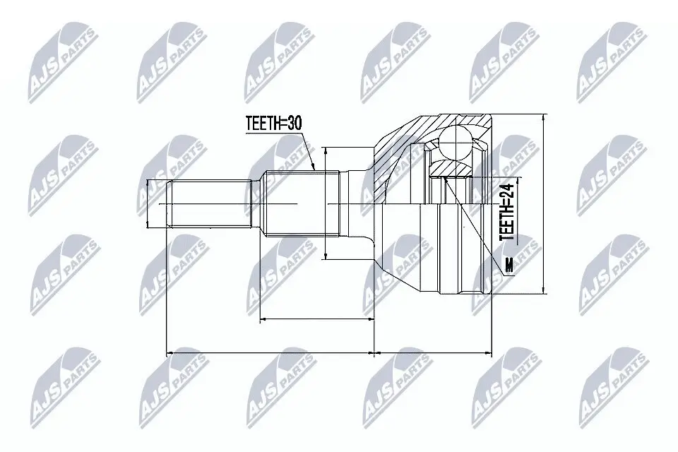 Gelenksatz, Antriebswelle Vorderachse radseitig NTY NPZ-CH-020