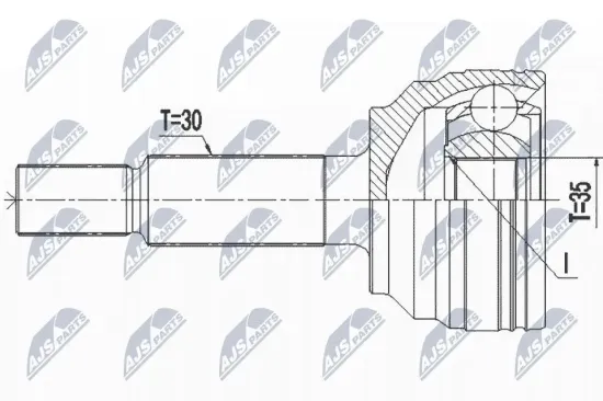 Gelenksatz, Antriebswelle Vorderachse NTY NPZ-CH-033 Bild Gelenksatz, Antriebswelle Vorderachse NTY NPZ-CH-033