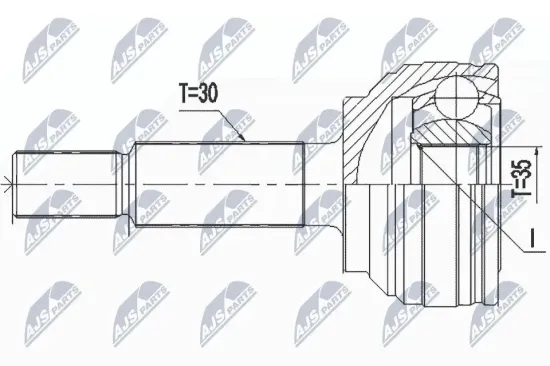 Gelenksatz, Antriebswelle Hinterachse Hinterachse links Hinterachse rechts NTY NPZ-CH-034 Bild Gelenksatz, Antriebswelle Hinterachse Hinterachse links Hinterachse rechts NTY NPZ-CH-034