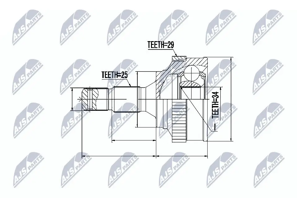 Gelenksatz, Antriebswelle radseitig NTY NPZ-CT-008