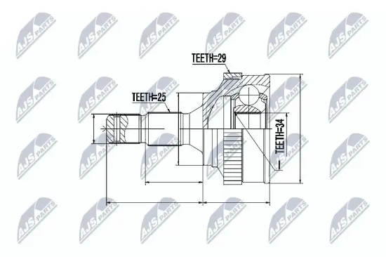 Gelenksatz, Antriebswelle radseitig NTY NPZ-CT-008 Bild Gelenksatz, Antriebswelle radseitig NTY NPZ-CT-008