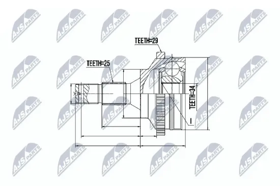 Gelenksatz, Antriebswelle NTY NPZ-CT-010 Bild Gelenksatz, Antriebswelle NTY NPZ-CT-010