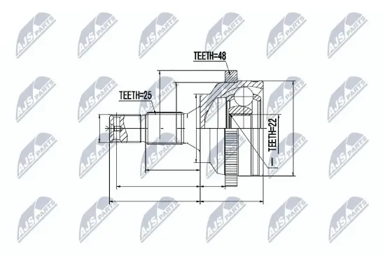 Gelenksatz, Antriebswelle Vorderachse rechts Vorderachse links NTY NPZ-CT-016 Bild Gelenksatz, Antriebswelle Vorderachse rechts Vorderachse links NTY NPZ-CT-016