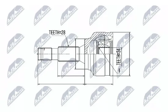 Gelenksatz, Antriebswelle radseitig NTY NPZ-CT-019 Bild Gelenksatz, Antriebswelle radseitig NTY NPZ-CT-019