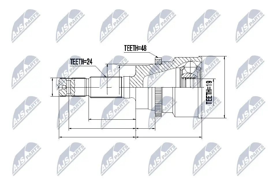 Gelenksatz, Antriebswelle Vorderachse NTY NPZ-DA-015