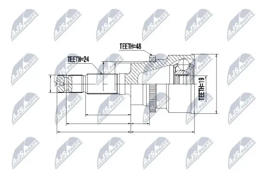 Gelenksatz, Antriebswelle Vorderachse NTY NPZ-DA-015 Bild Gelenksatz, Antriebswelle Vorderachse NTY NPZ-DA-015