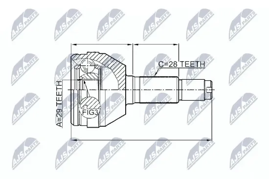 Gelenksatz, Antriebswelle NTY NPZ-DW-010 Bild Gelenksatz, Antriebswelle NTY NPZ-DW-010