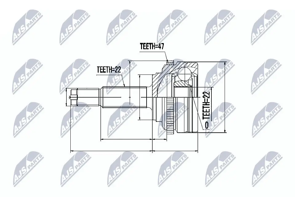 Gelenksatz, Antriebswelle radseitig NTY NPZ-DW-021
