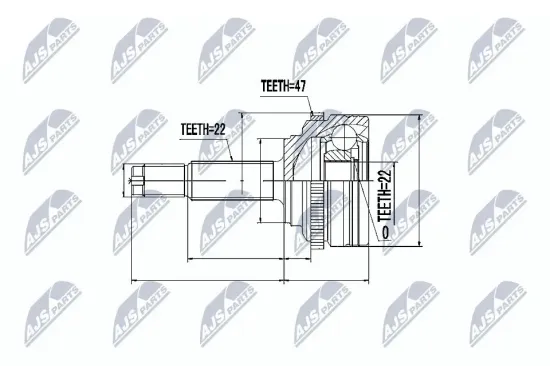 Gelenksatz, Antriebswelle radseitig NTY NPZ-DW-021 Bild Gelenksatz, Antriebswelle radseitig NTY NPZ-DW-021
