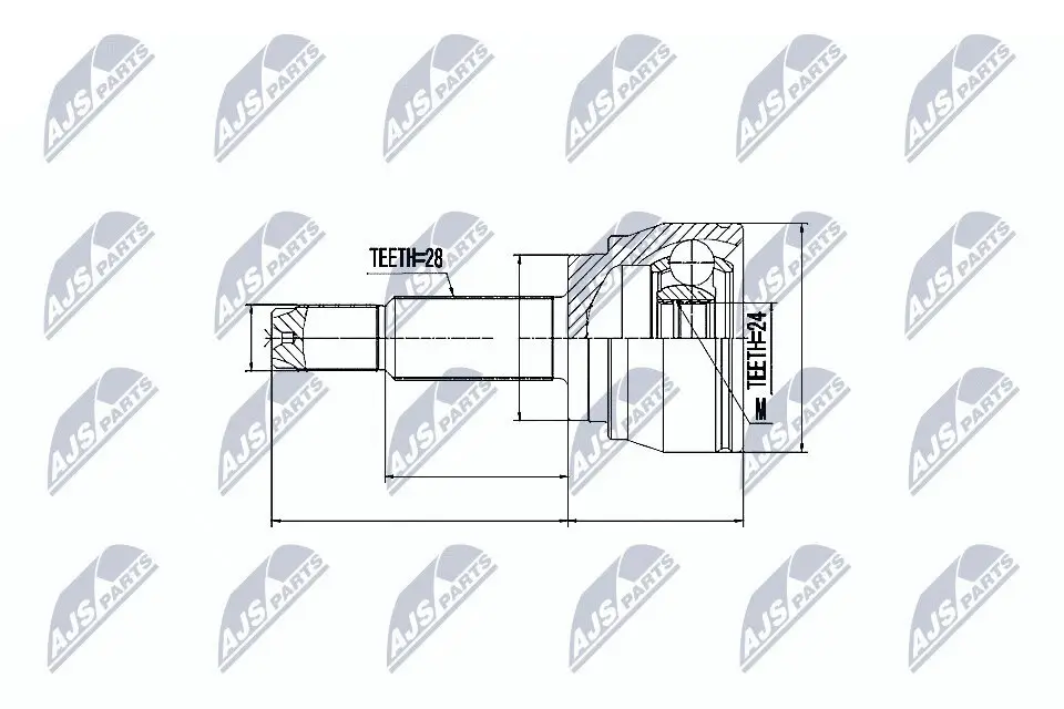 Gelenksatz, Antriebswelle radseitig Vorderachse NTY NPZ-DW-025