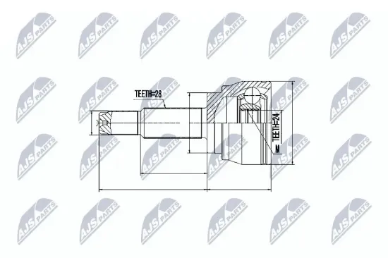 Gelenksatz, Antriebswelle radseitig Vorderachse NTY NPZ-DW-025 Bild Gelenksatz, Antriebswelle radseitig Vorderachse NTY NPZ-DW-025