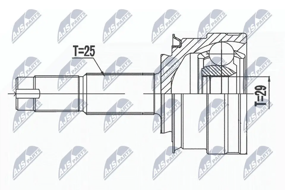 Gelenksatz, Antriebswelle radseitig Vorderachse NTY NPZ-DW-033