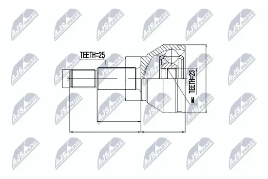 Gelenksatz, Antriebswelle radseitig NTY NPZ-FR-019 Bild Gelenksatz, Antriebswelle radseitig NTY NPZ-FR-019