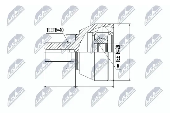 Gelenksatz, Antriebswelle NTY NPZ-FR-040 Bild Gelenksatz, Antriebswelle NTY NPZ-FR-040