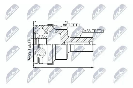 Gelenksatz, Antriebswelle radseitig Hinterachse NTY NPZ-FR-046 Bild Gelenksatz, Antriebswelle radseitig Hinterachse NTY NPZ-FR-046