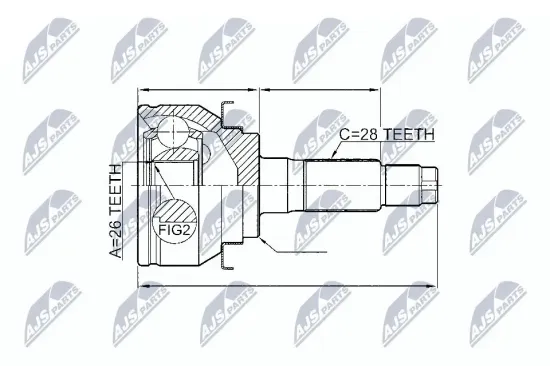 Gelenksatz, Antriebswelle NTY NPZ-FR-047 Bild Gelenksatz, Antriebswelle NTY NPZ-FR-047