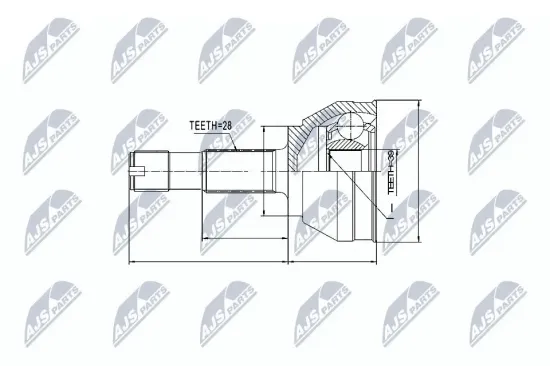 Gelenksatz, Antriebswelle NTY NPZ-FT-019 Bild Gelenksatz, Antriebswelle NTY NPZ-FT-019