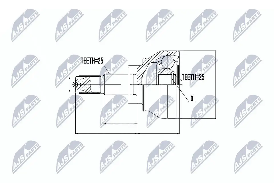 Gelenksatz, Antriebswelle Vorderachse radseitig NTY NPZ-FT-034