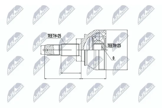 Gelenksatz, Antriebswelle Vorderachse radseitig NTY NPZ-FT-034 Bild Gelenksatz, Antriebswelle Vorderachse radseitig NTY NPZ-FT-034