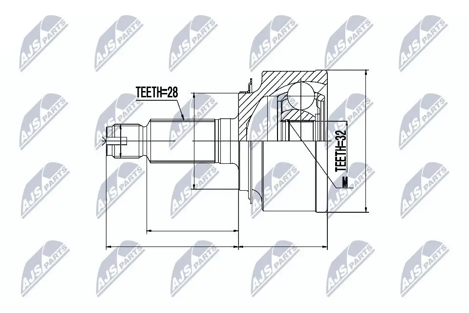 Gelenksatz, Antriebswelle Vorderachse rechts Vorderachse links NTY NPZ-HD-044
