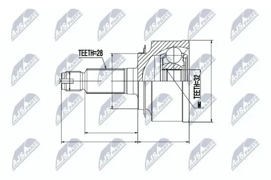 Gelenksatz, Antriebswelle Vorderachse rechts Vorderachse links NTY NPZ-HD-044 Bild Gelenksatz, Antriebswelle Vorderachse rechts Vorderachse links NTY NPZ-HD-044