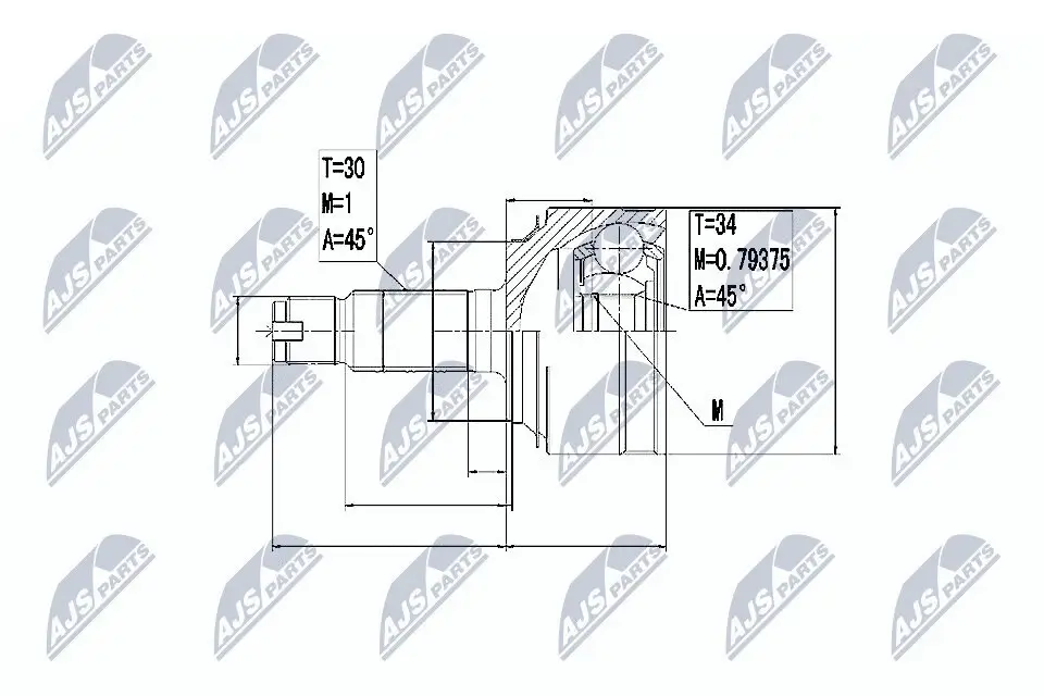 Gelenksatz, Antriebswelle NTY NPZ-HD-061