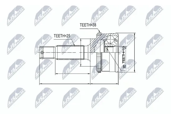 Gelenksatz, Antriebswelle Vorderachse links NTY NPZ-HY-512 Bild Gelenksatz, Antriebswelle Vorderachse links NTY NPZ-HY-512