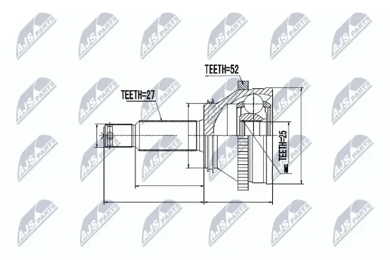 Gelenksatz, Antriebswelle Hinterachse links Hinterachse rechts getriebeseitig Hinterachse NTY NPZ-HY-514 Bild Gelenksatz, Antriebswelle Hinterachse links Hinterachse rechts getriebeseitig Hinterachse NTY NPZ-HY-514