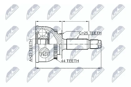 Gelenksatz, Antriebswelle radseitig Vorderachse NTY NPZ-HY-549 Bild Gelenksatz, Antriebswelle radseitig Vorderachse NTY NPZ-HY-549