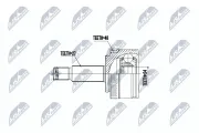 Gelenksatz, Antriebswelle radseitig Vorderachse rechts getriebeseitig NTY NPZ-HY-552