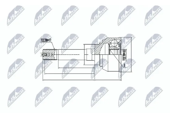 Gelenksatz, Antriebswelle Vorderachse rechts Vorderachse links NTY NPZ-IS-007 Bild Gelenksatz, Antriebswelle Vorderachse rechts Vorderachse links NTY NPZ-IS-007