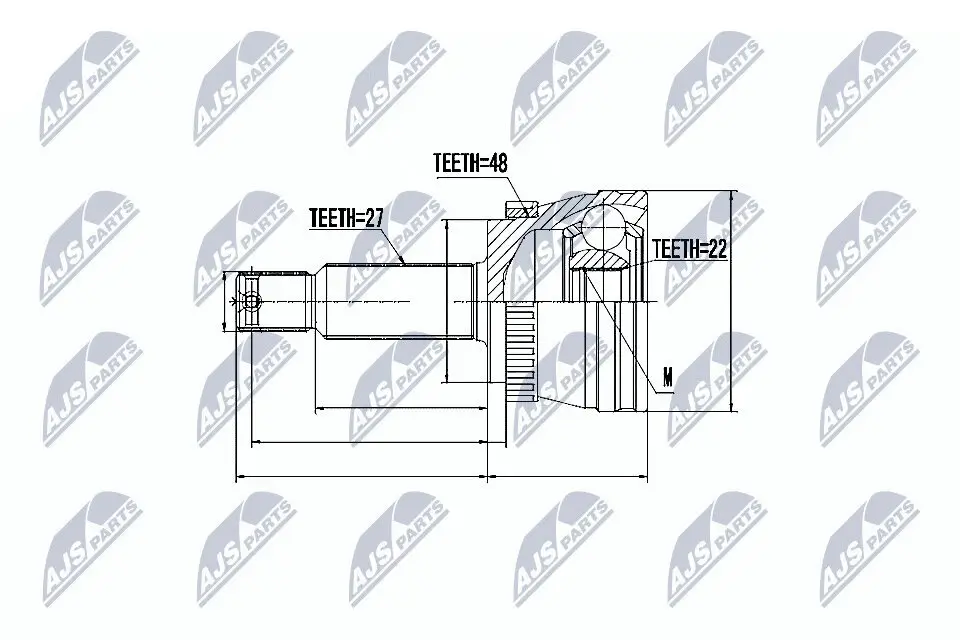 Gelenksatz, Antriebswelle Hinterachse radseitig NTY NPZ-KA-353