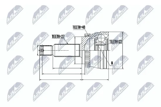 Gelenksatz, Antriebswelle Hinterachse radseitig NTY NPZ-KA-353 Bild Gelenksatz, Antriebswelle Hinterachse radseitig NTY NPZ-KA-353